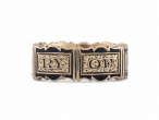 Victorian black enamel memorial ring with locket compartment in 18kt yellow gold – Courtville Antiques