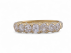 Old mine cut diamond seven stone ring in 18kt yellow gold – Courtville Antiques