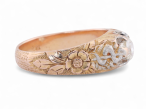 Edwardian old European cut diamond ring in 18kt yellow gold