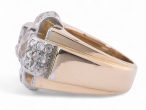 French Diamond Set Tank Ring