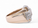 French Diamond Set Tank Ring