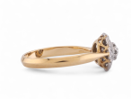 Edwardian Old Mine Cut Diamond Daisy Cluster Ring In Platinum And 18kt Yellow Gold