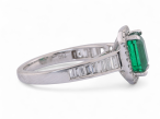 Emerald and diamond cluster ring