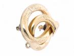 Antique Knotted Stem Brooch in Foliate Engraved 18kt Yellow Gold