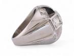 Retro Old Cut Diamond Set Bombe Ring In Platinum