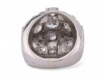 Retro Old Cut Diamond Set Bombe Ring In Platinum