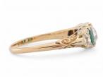 Emerald and diamond five stone ring