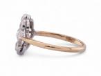 Edwardian Style Old Mine Diamond Daisy Cluster Ring In 18kt Gold And Platinum