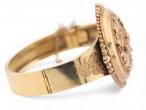 Victorian Emerald Set Irish Harp Bangle in 15kt Yellow Gold