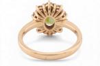 Tourmaline and diamond cluster ring