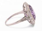 Amethyst and Diamond Cluster Ring