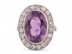 Amethyst and Diamond Cluster Ring