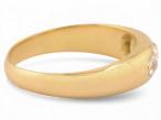 Antique Three Stone Diamond Ring In 18kt Yellow Gold