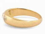 Antique Three Stone Diamond Ring In 18kt Yellow Gold