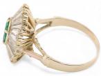 Vintage Ballerina Emerald And Diamond Cocktail Ring In Yellow Gold
