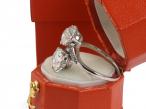 Edwardian Diamond Toi et Moi Ring in Platinum