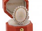 Opal and diamond cluster ring