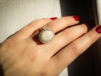 Opal and diamond cluster ring