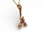 Victorian 18ct Gold Ruby and Diamond Pendant Necklace