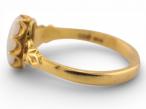 Edwardian 18ct Gold Opal Ring with Foliate Shoulders