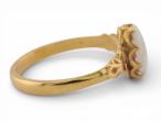Edwardian 18ct Gold Opal Ring with Foliate Shoulders