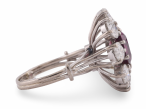 White Gold Ruby and Diamond Starburst Cluster Ring