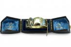 Victorian Gold, Enamel and Diamond Buckle Bangle