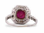 Ruby and diamond cluster