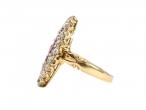 Victorian 18ct Gold Ruby and Diamond Navette RingVictorian 18ct Gold Ruby and Diamond Navette Ring