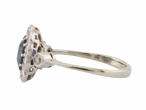 White Gold Sapphire and Diamond Daisy Cluster Ring