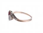 14ct Gold Ruby and Diamond Toi et Moi Ring