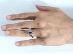 Contemporary sapphire and diamond floral cluster ring