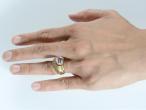 Retro sapphire and diamond cocktail ring in 18kt yellow gold
