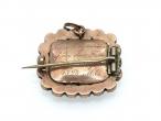 1828 Jet & Hair Mourning Brooch Pendant in Rose Gold