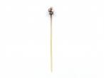 Antique diamond pearl and coral trefoil stick pin in silver and gold