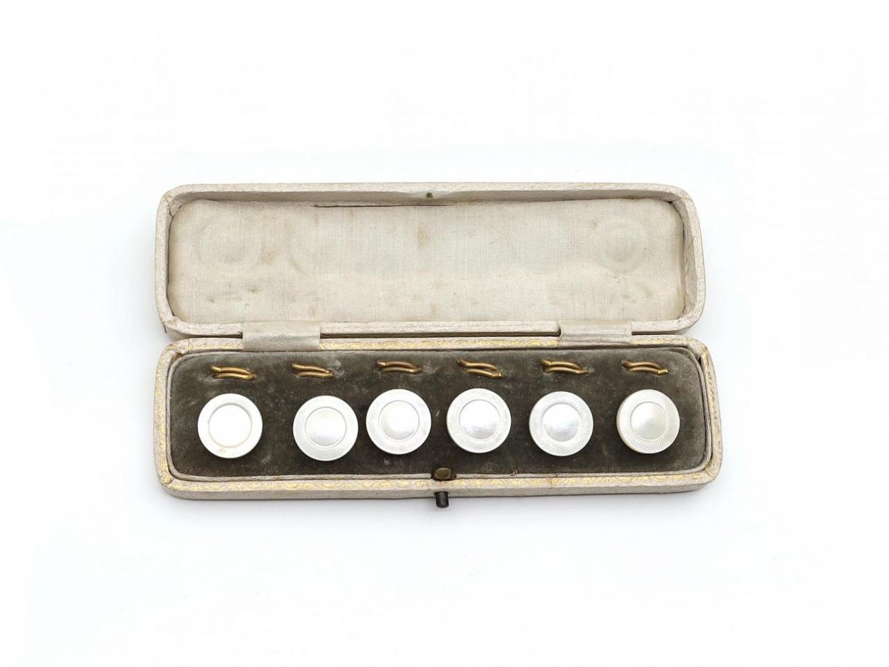 Antique mother of pearl button dress set