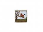 Antique Essex crystal pheasant hunting brooch in gold
