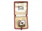 Antique Essex crystal pheasant hunting brooch in gold