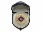 Antique French Pearl Diamond & Amethyst Circular Brooch