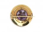 Antique French Pearl Diamond & Amethyst Circular Brooch