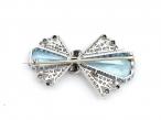 1950s Aquamarine & Diamond Bow Brooch