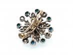 Convertible Antique Turquoise & Diamond Snowflake Brooch Pendant