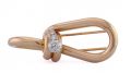 1950s Mauboussin Retro Brooch in 18kt Gold with 1ct Old Mine Cut Diamond