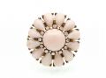 1960s angel skin coral and diamond floral cluster ring
