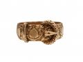 Edwardian 18kt Yellow Gold Carved Buckle Ring