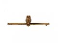 Antique two tone gold and emerald owl bar brooch