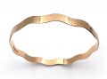 Vintage engine turned wave bangle in 9kt rose gold