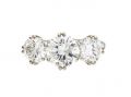 Edwardian Graduating three Stone Diamond Ring in Platinum