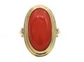 Retro Oval Coral Dress Ring in 14kt Yellow Gold