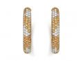 Vintage Yellow Sapphire & Diamond Hoop Earrings in 18kt Gold
